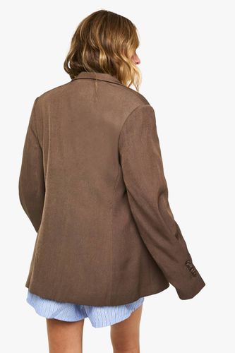 Blazer surdimensionné à simple boutonnage avec détails boutons et manches volumineuses | Taille 44 - boohoo - Modalova