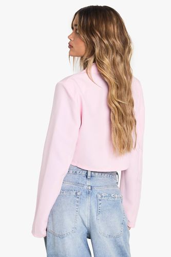 Blazer court décontracté en tissu tissé | Taille 44 - boohoo - Modalova