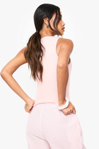 Basics Débardeur côtelé à encolure échancrée et dos nageur | Taille 40 - boohoo - Modalova