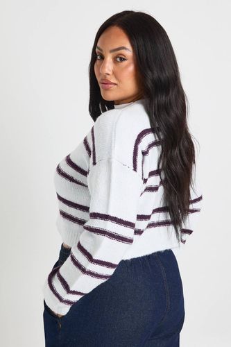 Cardigan court rayé Plus | Taille 48 - boohoo - Modalova