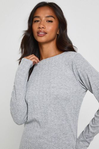 Ensemble pyjama avec haut à manches longues Petite Pointelle et pantalon à jambes larges | Taille 44 - boohoo - Modalova
