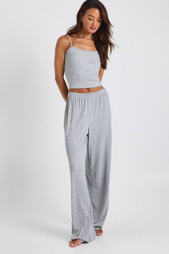 Ensemble Pyjama Tall Débardeur Pointelle Et Pantalon Large | Taille 44 - boohoo - Modalova
