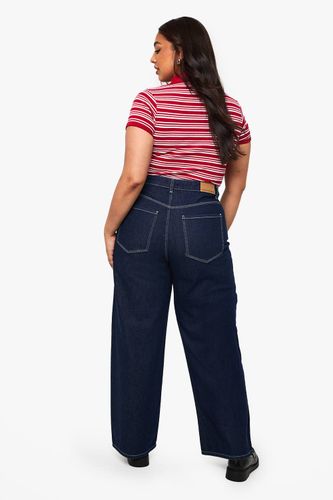 Jean Plus à coupe ample et taille mi-haute | Taille 48 - boohoo - Modalova