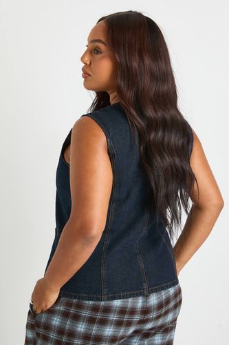 Gilet long en denim boutonné Plus | Taille 48 - boohoo - Modalova