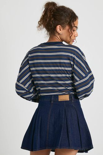 Jupe en denim plissée | Taille 44 - boohoo - Modalova