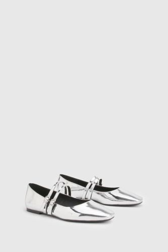 Ballerines Mary Jane à double bride pour pieds larges | Taille 40 - boohoo - Modalova