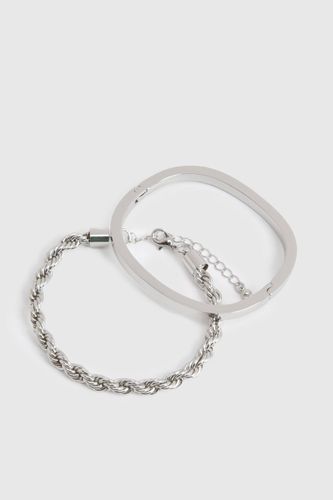 Ensemble Bracelet Chaîne Et Jonc - boohoo - Modalova