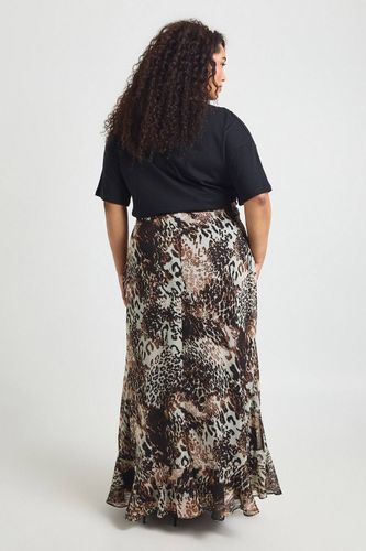 Jupe Longue En Mousseline Imprimé Animalier Mixte Grande Taille | Taille 48 - boohoo - Modalova