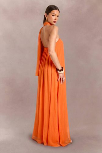 Robe Maxi Trapèze Longue Avec Détail Foulard | Taille 34 - boohoo - Modalova