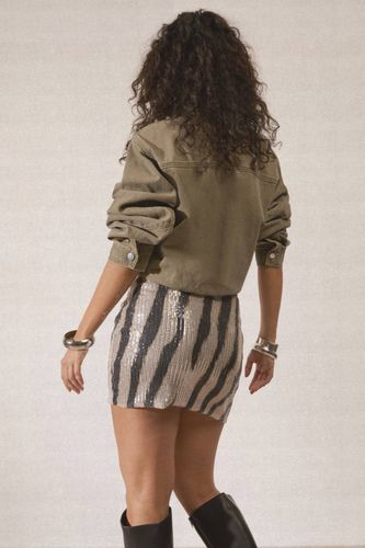 Mini-jupe À Sequins Imprimé Zèbre | Taille 38 - boohoo - Modalova