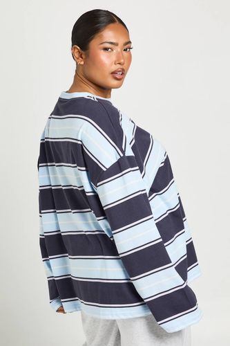 Haut Grande Taille À Manches Longues Oversize À Rayures | Taille 48 - boohoo - Modalova