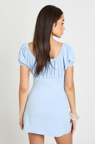 Robe En Coton À Manches Courtes Et Encolure Paysanne | Taille 44 - boohoo - Modalova