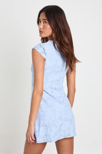 Robe Patineuse À Manches Courtes Et Motif Floral Dévoré | Taille 44 - boohoo - Modalova
