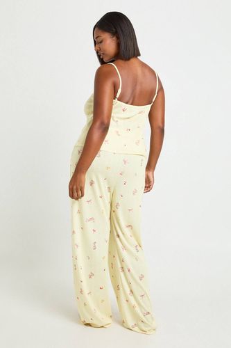 Ensemble Pyjama Grande Taille Débardeur Et Pantalon Imprimé Lapin Pointelle | Taille 44 - boohoo - Modalova