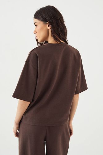 T-Shirt Interlock Col Rond Coupe Oversize | Taille Medium - DSGN Studio - Modalova