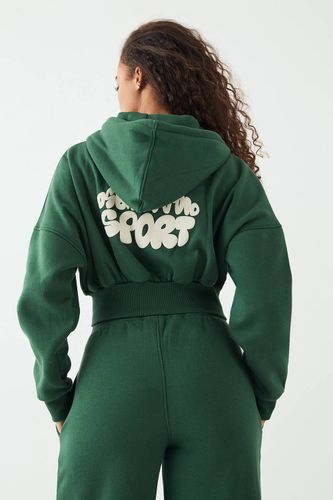 Sweat à Casynthétiqueche Court Sport Imprimé Bulles avec Fermeture Éclair | Taille 2XL - DSGN Studio - Modalova