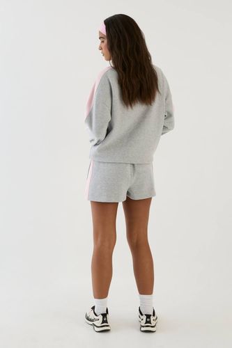 Ensemble De Survêtement Court Bomber À Col Montant Zippé Et Bandes Latérales | Taille Medium - DSGN Studio - Modalova