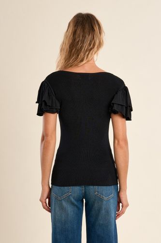 T-shirt avec col en semi-transparence - MOLLY BRACKEN - Modalova