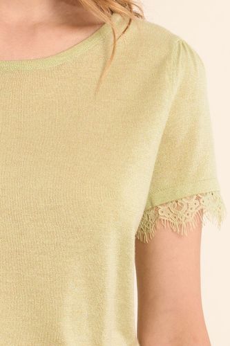 T-shirt en jersey, manches en dentelle - MOLLY BRACKEN - Modalova