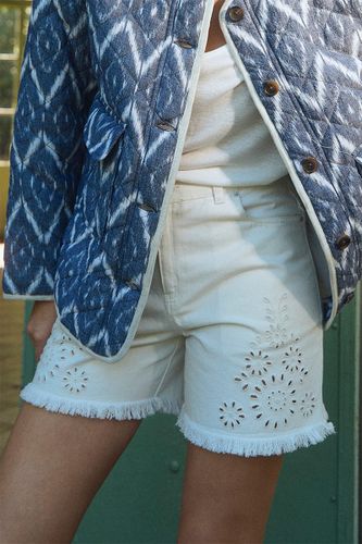 Short denim, détails broderie anglaise - MOLLY BRACKEN - Modalova