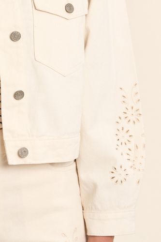 Veste denim, détails broderie anglaise - MOLLY BRACKEN - Modalova