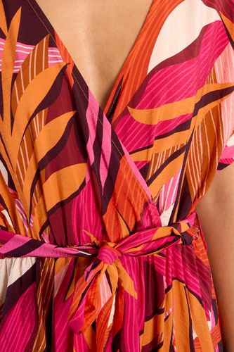 Robe portefeuille maxi à imprimé graphique - LILI SIDONIO - Modalova