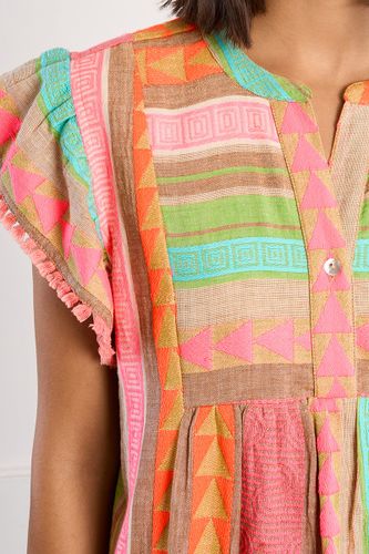 Robe à manches courtes, imprimé multicolore - LILI SIDONIO - Modalova