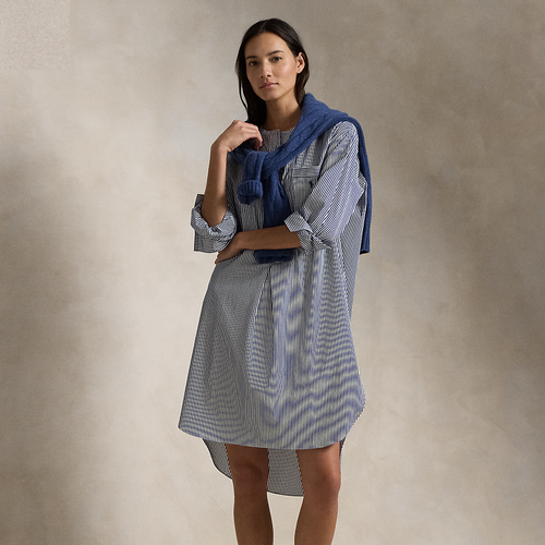 Chemise de nuit en popeline rayée - Polo Ralph Lauren - Modalova