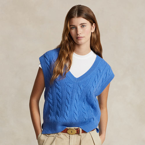 Pull débardeur col en V laine cachemire - Polo Ralph Lauren - Modalova
