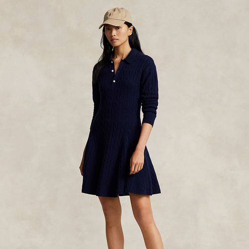Robe-pull torsadée en laine et cachemire - Polo Ralph Lauren - Modalova
