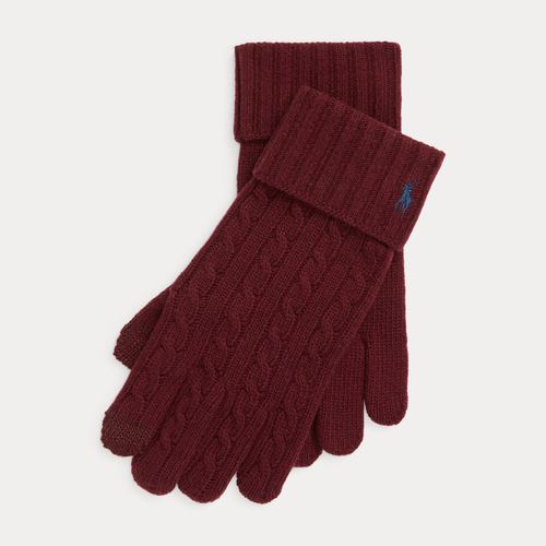 Gants tactiles torsadés laine mélangée - Polo Ralph Lauren - Modalova