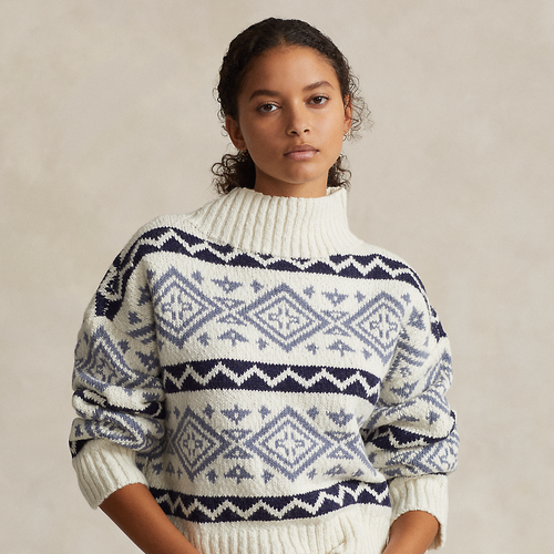 Pull à motif géo en laine mélangée - Polo Ralph Lauren - Modalova