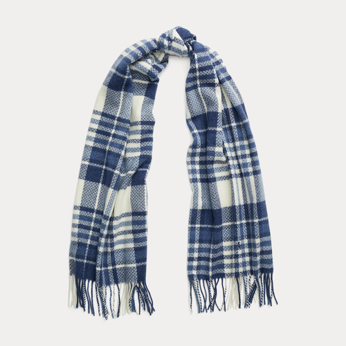 Écharpe écossaise bordure frangée laine - Polo Ralph Lauren - Modalova