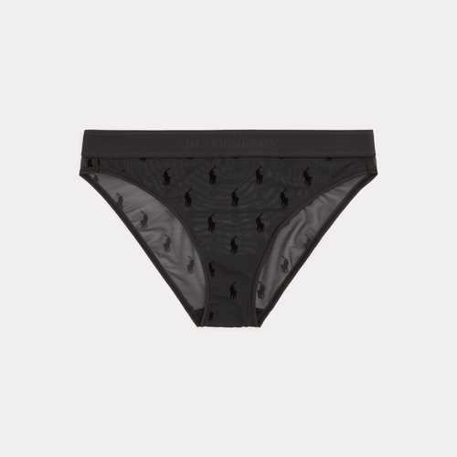 Bas de bikini en tissu filet poneys - Polo Ralph Lauren - Modalova