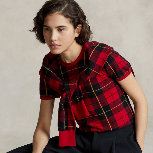 Pull à manches courtes en laine et coton - Polo Ralph Lauren - Modalova