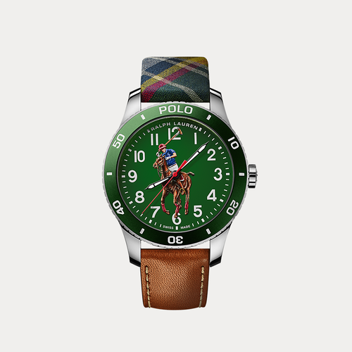 Montre Polo à cadran vert - Polo Ralph Lauren - Modalova