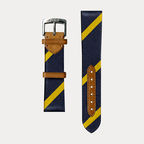 Bracelet de montre en soie rayée - Polo Ralph Lauren - Modalova