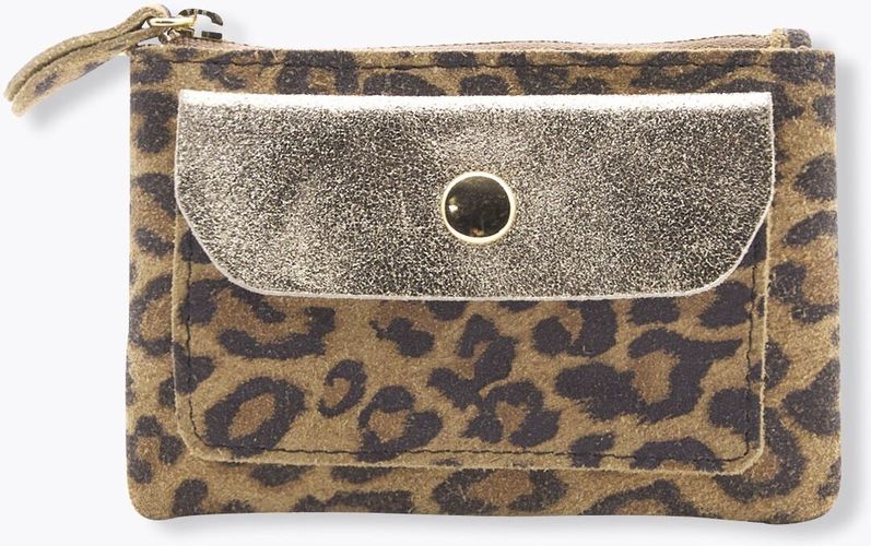 Porte-monnaie léopard en cuir Imprimé camel - Promod - Modalova