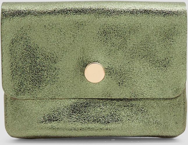 Petit porte-monnaie cuir irisé olive - Promod - Modalova