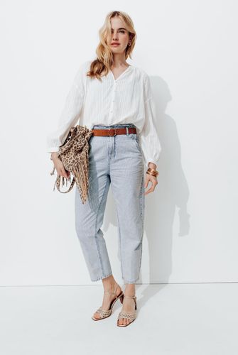Pantalon rayé en coton Rayé écru 44 - Promod - Modalova