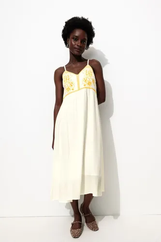 Robe longue à bretelles Ecru 48 - Promod - Modalova