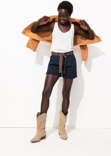 Short à pinces ceinturé Marine 46 - Promod - Modalova