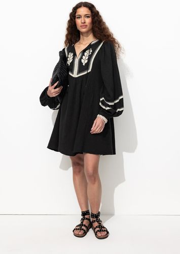 Robe folk brodée Noir 44 - Promod - Modalova