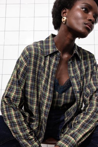 Chemise cropped à carreaux Carreaux bleus S - Promod - Modalova