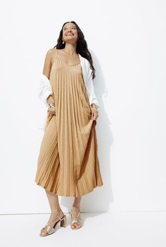 Longue robe plissée pailletée Coloration dorée 46 - Promod - Modalova