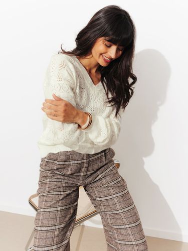 Pull dentelle recto verso Ecru S - Promod - Modalova