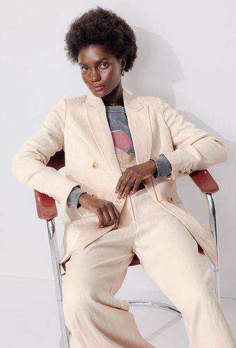 Blazer croisé unie Ecru 44 - Promod - Modalova