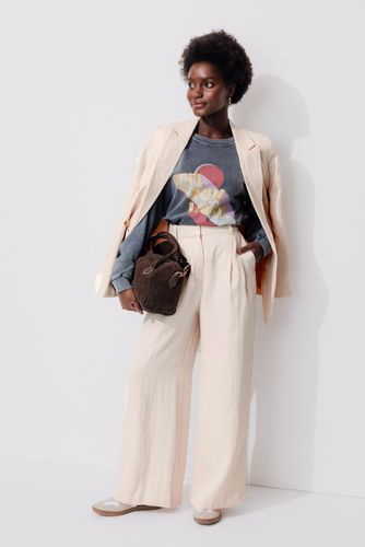 Pantalon de tailleur large Ecru 44 - Promod - Modalova