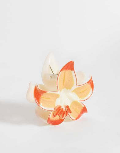 Pince à cheveux fleur de lys tropical - Orange - Accessorize - Modalova