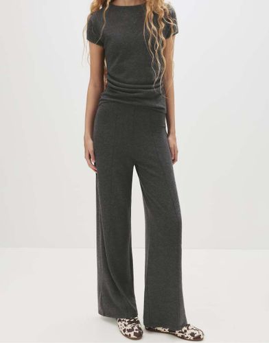Pull & Bear - Pantalon large en maille - Gris foncÃ© Gris XS female - Pull&bear - Modalova